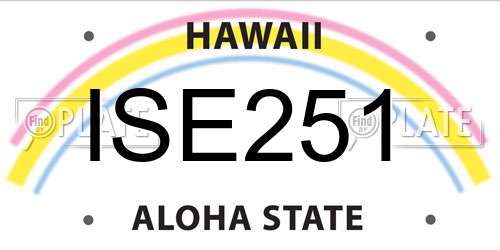 ISE251 Hawaii License Plate