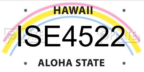 ISE4522 Hawaii License Plate