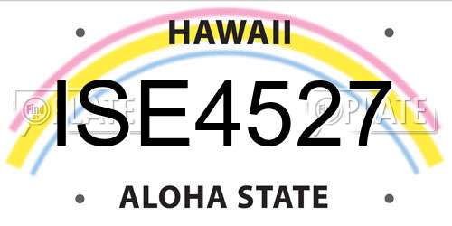 ISE4527 Hawaii License Plate