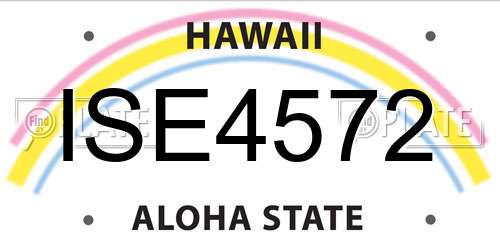 ISE4572 Hawaii License Plate