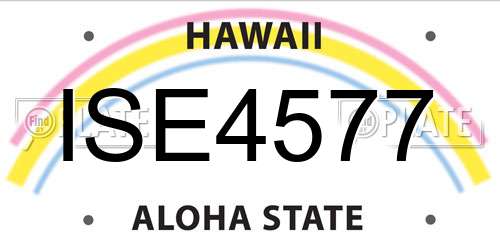 ISE4577 Hawaii License Plate