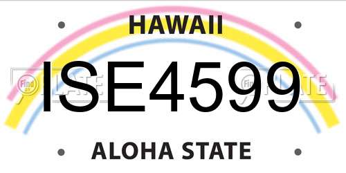 ISE4599 Hawaii License Plate
