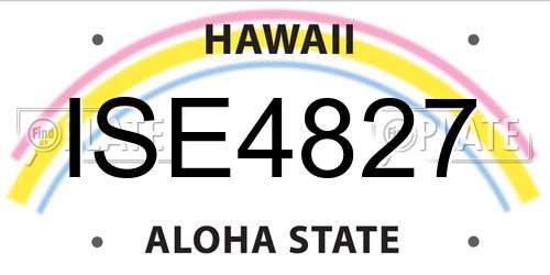 ISE4827 Hawaii License Plate