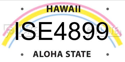 ISE4899 Hawaii License Plate