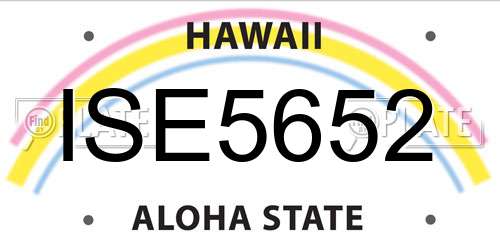 ISE5652 Hawaii License Plate
