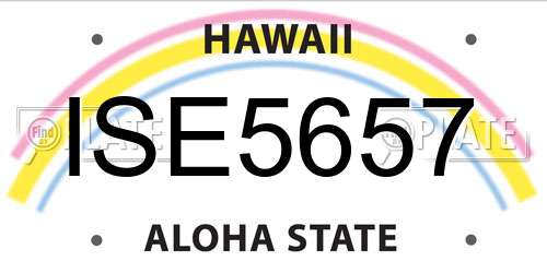 ISE5657 Hawaii License Plate