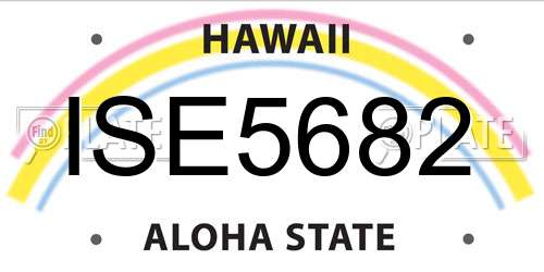 ISE5682 Hawaii License Plate