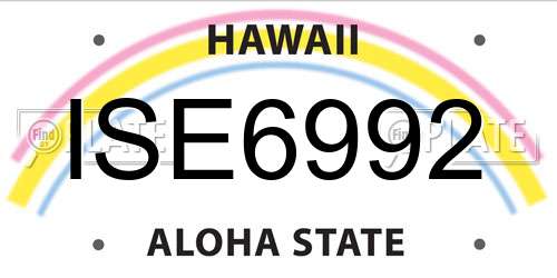 ISE6992 Hawaii License Plate