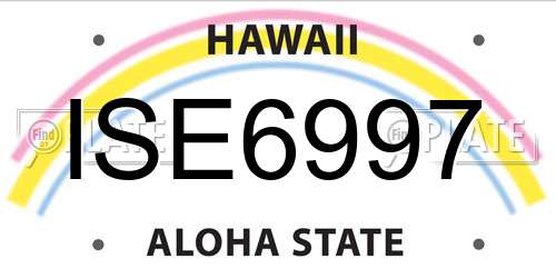 ISE6997 Hawaii License Plate