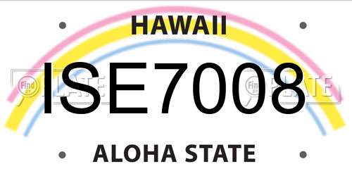 ISE7008 Hawaii License Plate