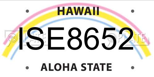 ISE8652 Hawaii License Plate