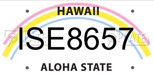 ISE8657 Hawaii License Plate