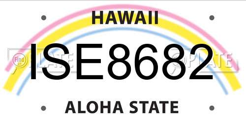 ISE8682 Hawaii License Plate