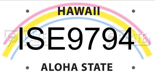 ISE9794 Hawaii License Plate