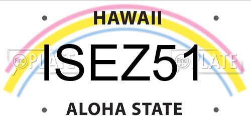 ISEZ51 Hawaii License Plate