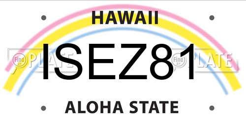 ISEZ81 Hawaii License Plate