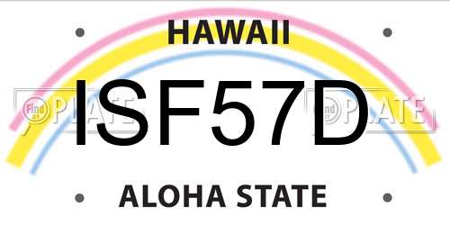 ISF57D Hawaii License Plate