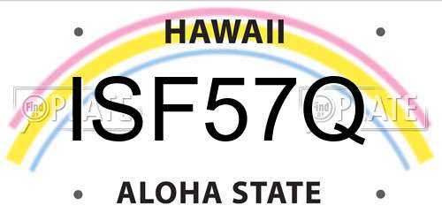 ISF57Q Hawaii License Plate