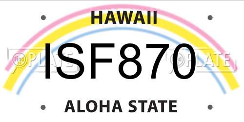 ISF870 Hawaii License Plate