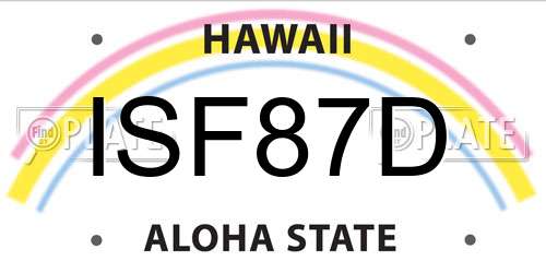 ISF87D Hawaii License Plate