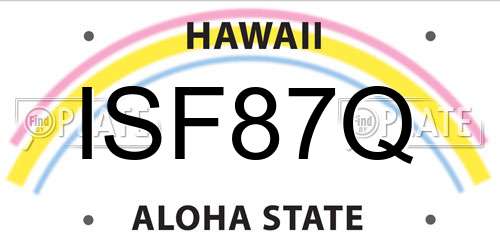 ISF87Q Hawaii License Plate