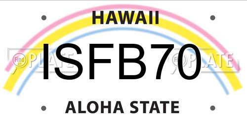 ISFB70 Hawaii License Plate