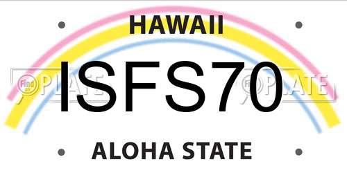 ISFS70 Hawaii License Plate