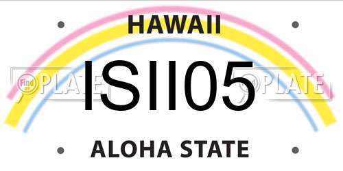 ISII05 Hawaii License Plate