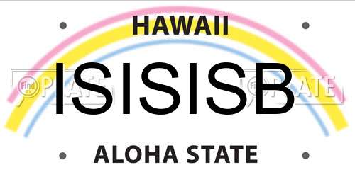 ISISISB Hawaii License Plate