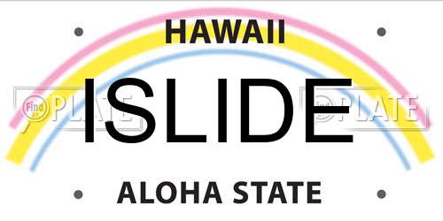 ISLIDE Hawaii License Plate