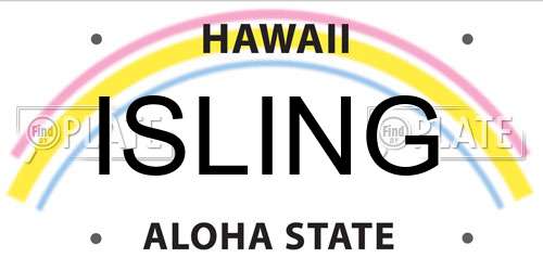 ISLING Hawaii License Plate