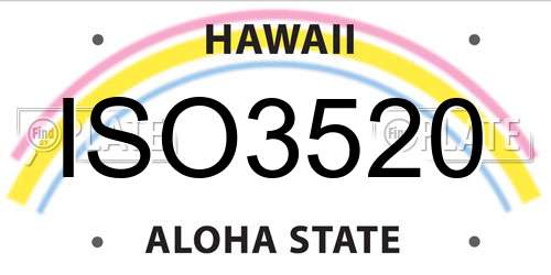 ISO3520 Hawaii License Plate