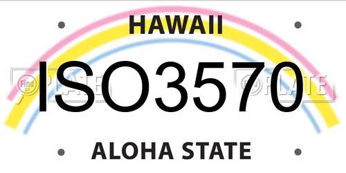 ISO3570 Hawaii License Plate