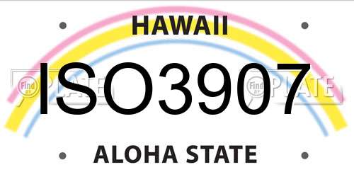 ISO3907 Hawaii License Plate