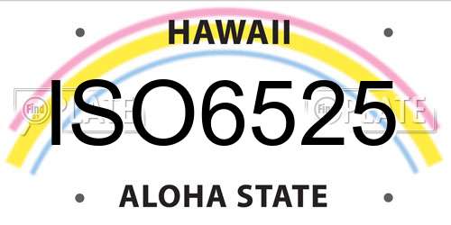 ISO6525 Hawaii License Plate