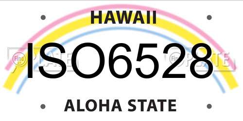ISO6528 Hawaii License Plate