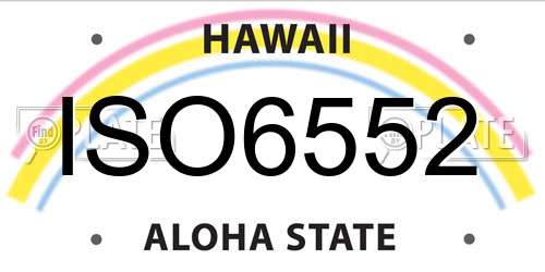 ISO6552 Hawaii License Plate