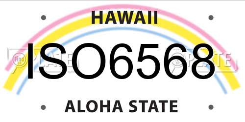 ISO6568 Hawaii License Plate