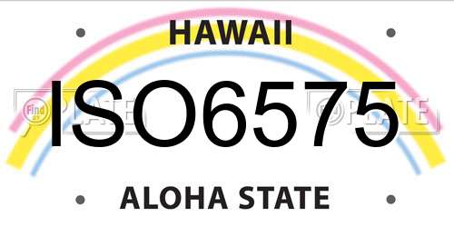ISO6575 Hawaii License Plate