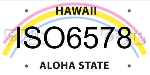 ISO6578 Hawaii License Plate