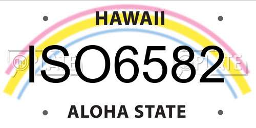 ISO6582 Hawaii License Plate
