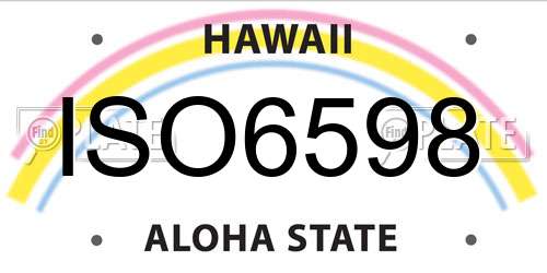 ISO6598 Hawaii License Plate