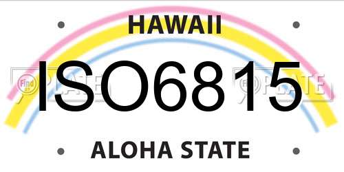 ISO6815 Hawaii License Plate