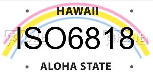 ISO6818 Hawaii License Plate