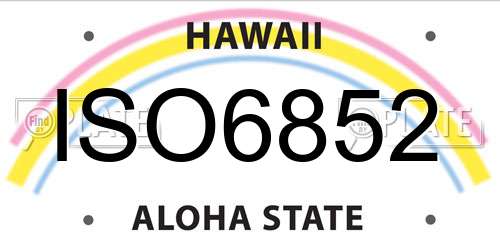 ISO6852 Hawaii License Plate