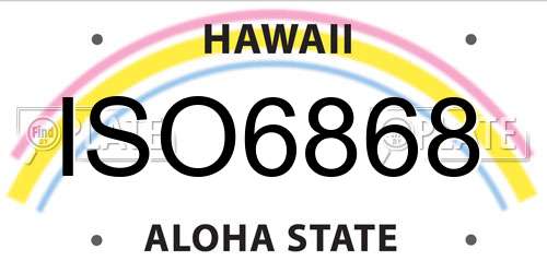 ISO6868 Hawaii License Plate