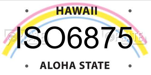 ISO6875 Hawaii License Plate
