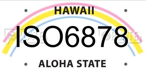 ISO6878 Hawaii License Plate