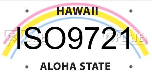 ISO9721 Hawaii License Plate