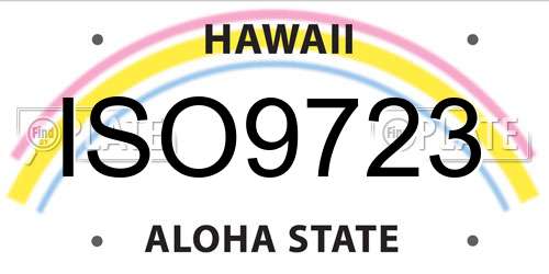 ISO9723 Hawaii License Plate